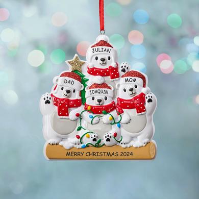Festive Bear Family Ornament