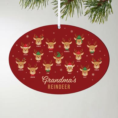 Reindeer Family Oval Ornament