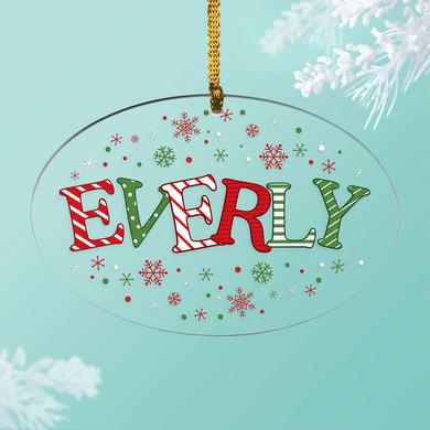 Festive Name Oval Ornament