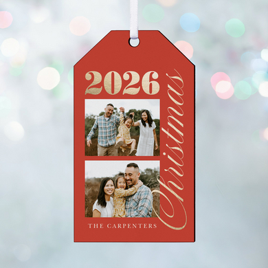 Gold Year Photo Gift Tag Ornament