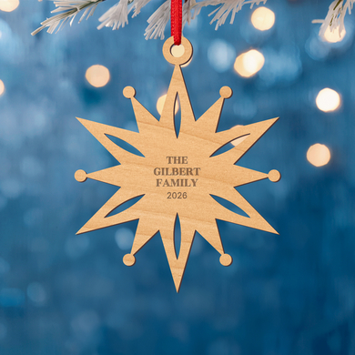 Christmas Star Laser Cut Wooden Bauble