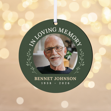 In Loving Memory Photo Round Ornament
