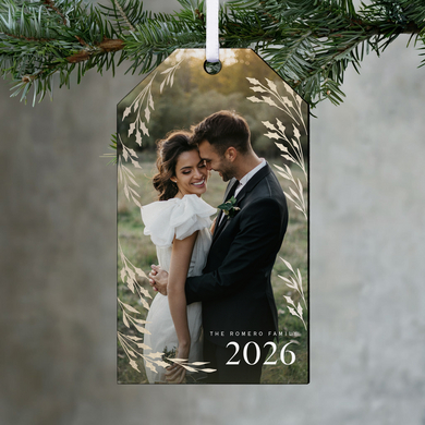 Rustic Foliage Photo Gift Tag Ornament