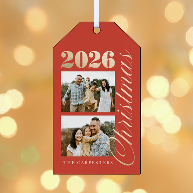 Gold Year Photo Gift Tag Ornament
