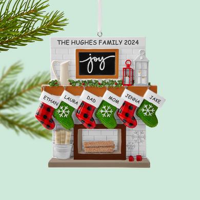Rustic Cozy Christmas Family Ornament