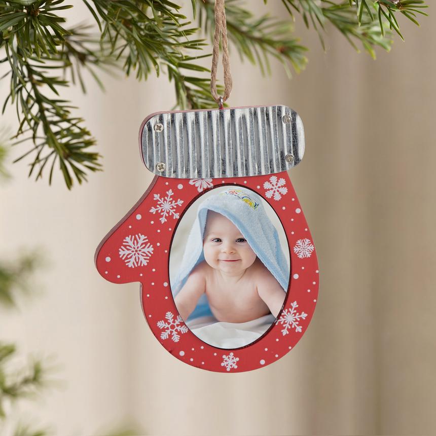Rustic Mitten Photo Ornament | Stocking Shop