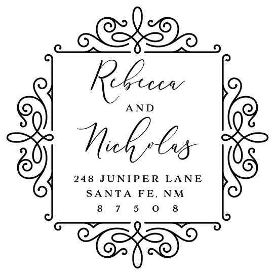 Flourished Frame SelfInking Stamp Personal Creations