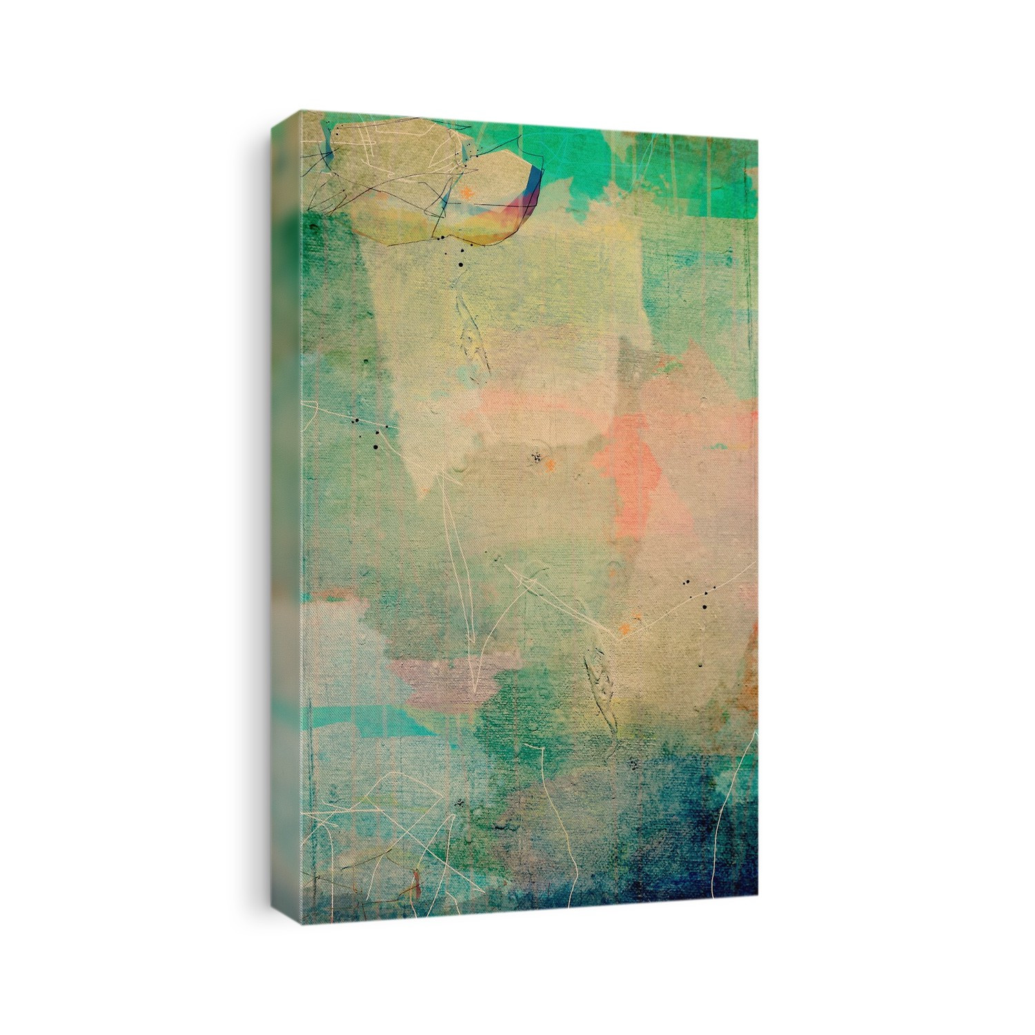 Mixed media oil on canvas abstract