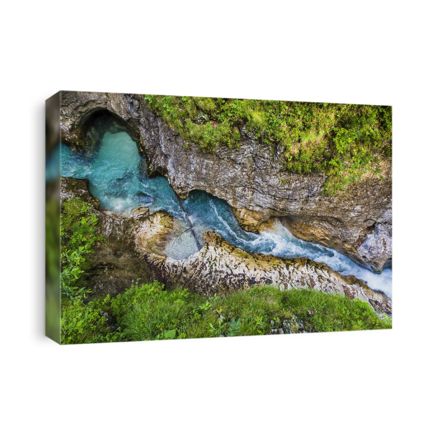 High angle view of the Leutasch Spirit Gorge (Leutascher Geisterklamm) in Leutasch, Austria