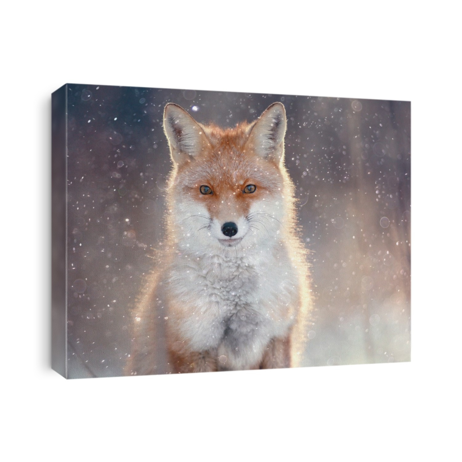 red fox in winter forest Pretty