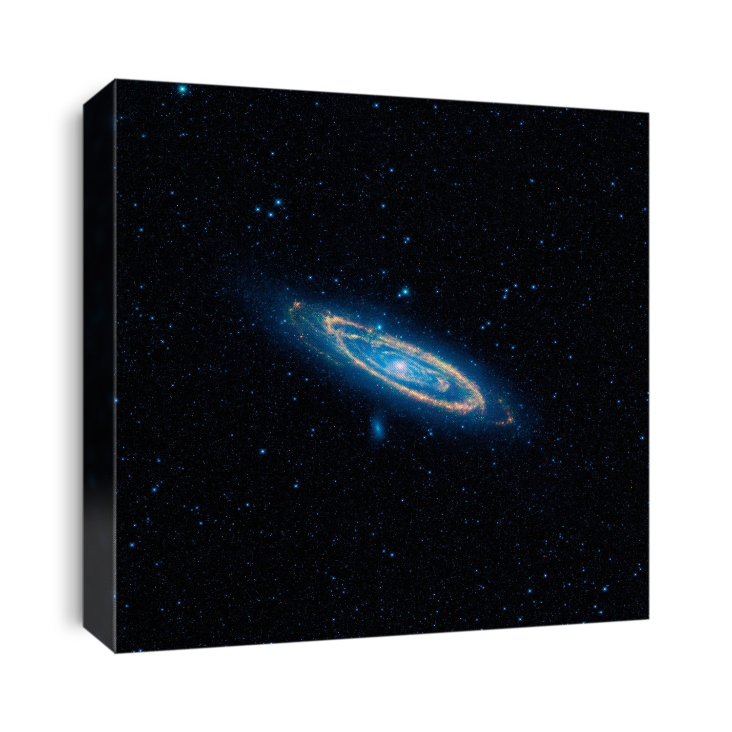 Andromeda Galaxy. Infrared image taken by NASA's Wide-field Infrared Survey Explorer (WISE), showing the Andromeda Galaxy (M31). This galaxy is located around 2.5 million light years from Earth, in the constellation of Andromeda. Estimates of its diameter vary from 70,000 to 220,000 light years.