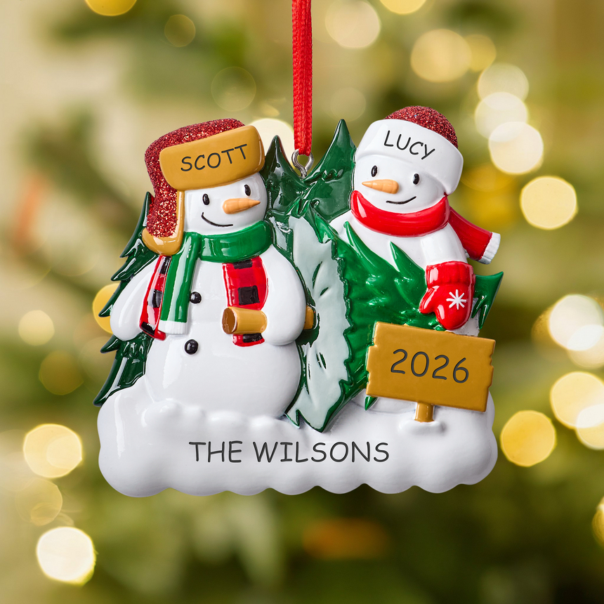 Christmas Tree Farm Family Couple Ornament
