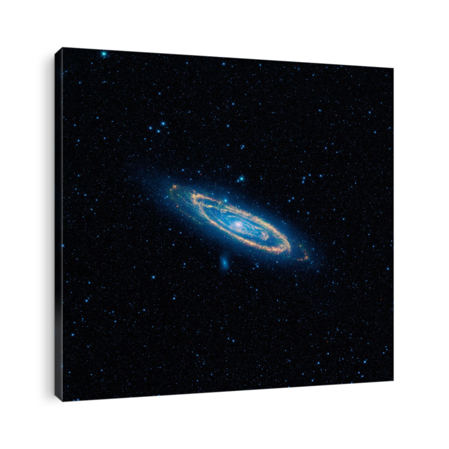 Andromeda Galaxy (M31), infrared image. This galaxy is located around 2.5 million light years from Earth, in the constellation of Andromeda. Estimates of its diameter vary from 70,000 to 220,000 light years. This image, published in 2010, was obtained by NASA's Wide-field Infrared Survey Explorer (WISE).