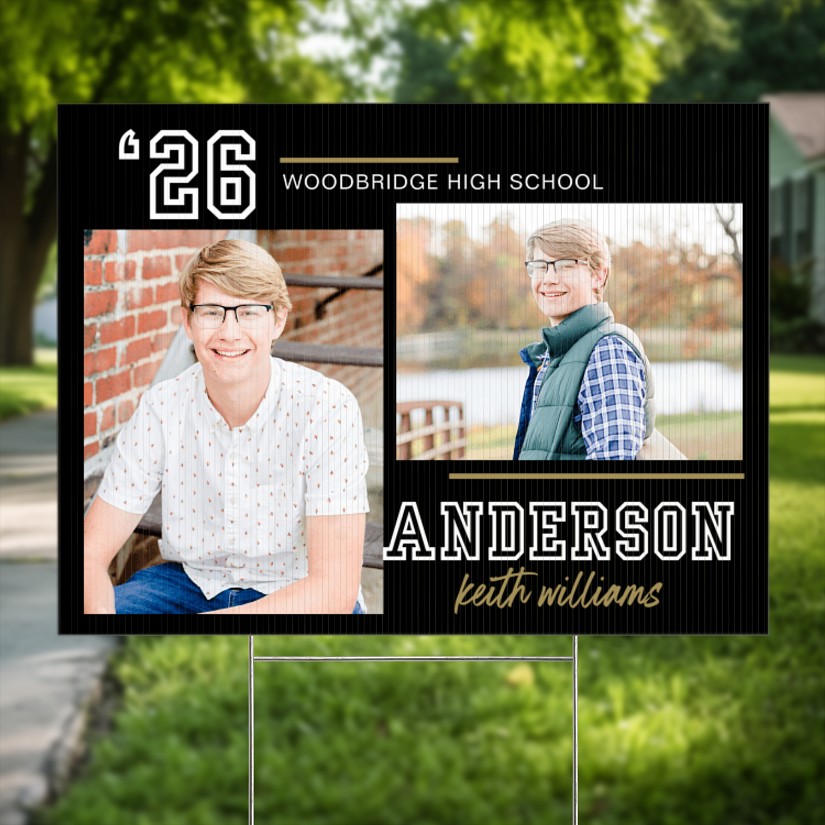 Varsity Year Graduation Photo Yard Sign