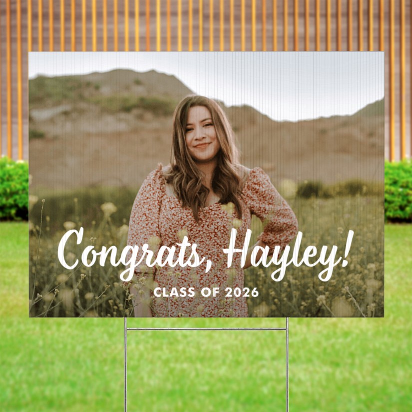 Graduate in Focus Graduation Photo Yard Sign