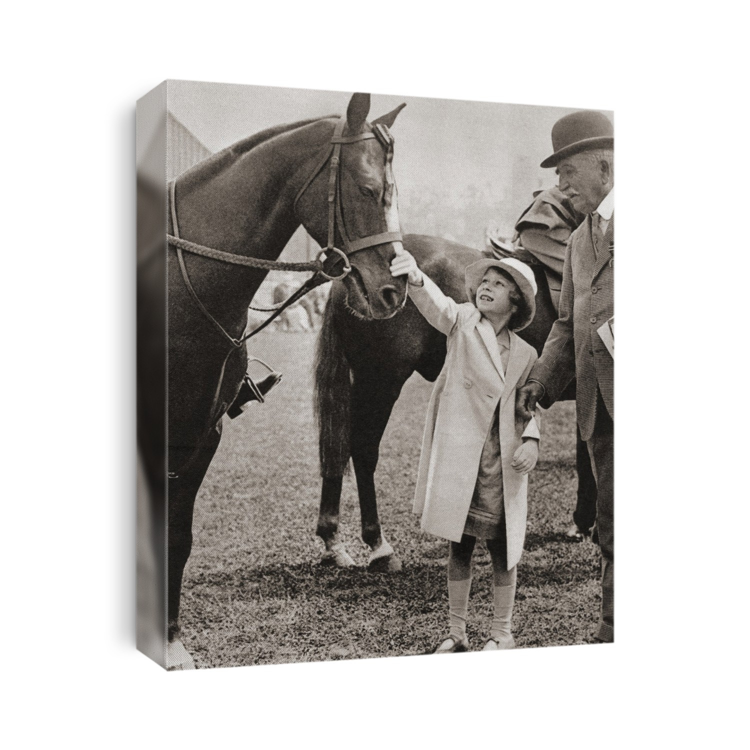 Princess Elizabeth at the Richmond Horse Show in 1934.  Princess Elizabeth of York, future Elizabeth II,  born 1926. Queen of the United Kingdom.  From The Coronation Book of King George VI and Queen Elizabeth, published 1937.