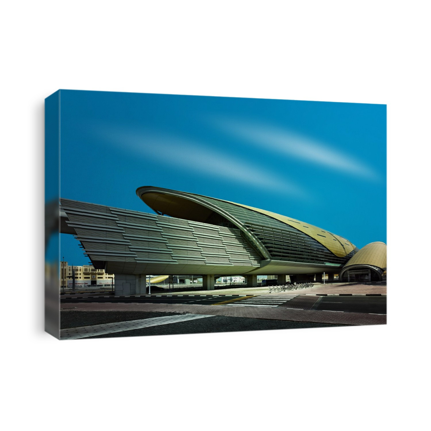 The Metro station at Dubai Mall and Burj Khalifa.