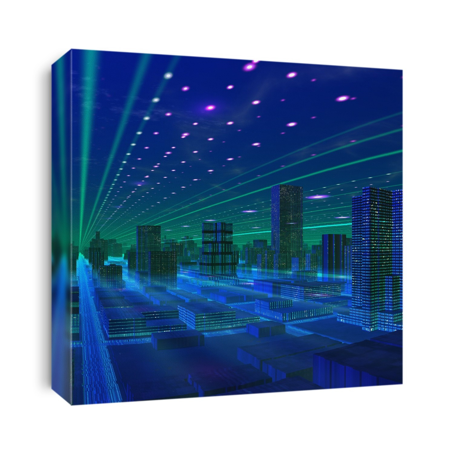 Futuristic city, conceptual computer artwork.