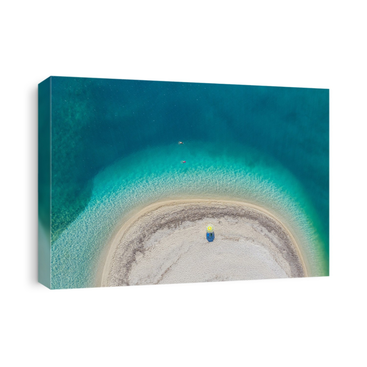 Aerial view of a secluded and spectacular beach with turquoise waters in Lefkada in Greece.