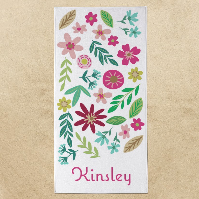 Colorful Flora Beach Towel