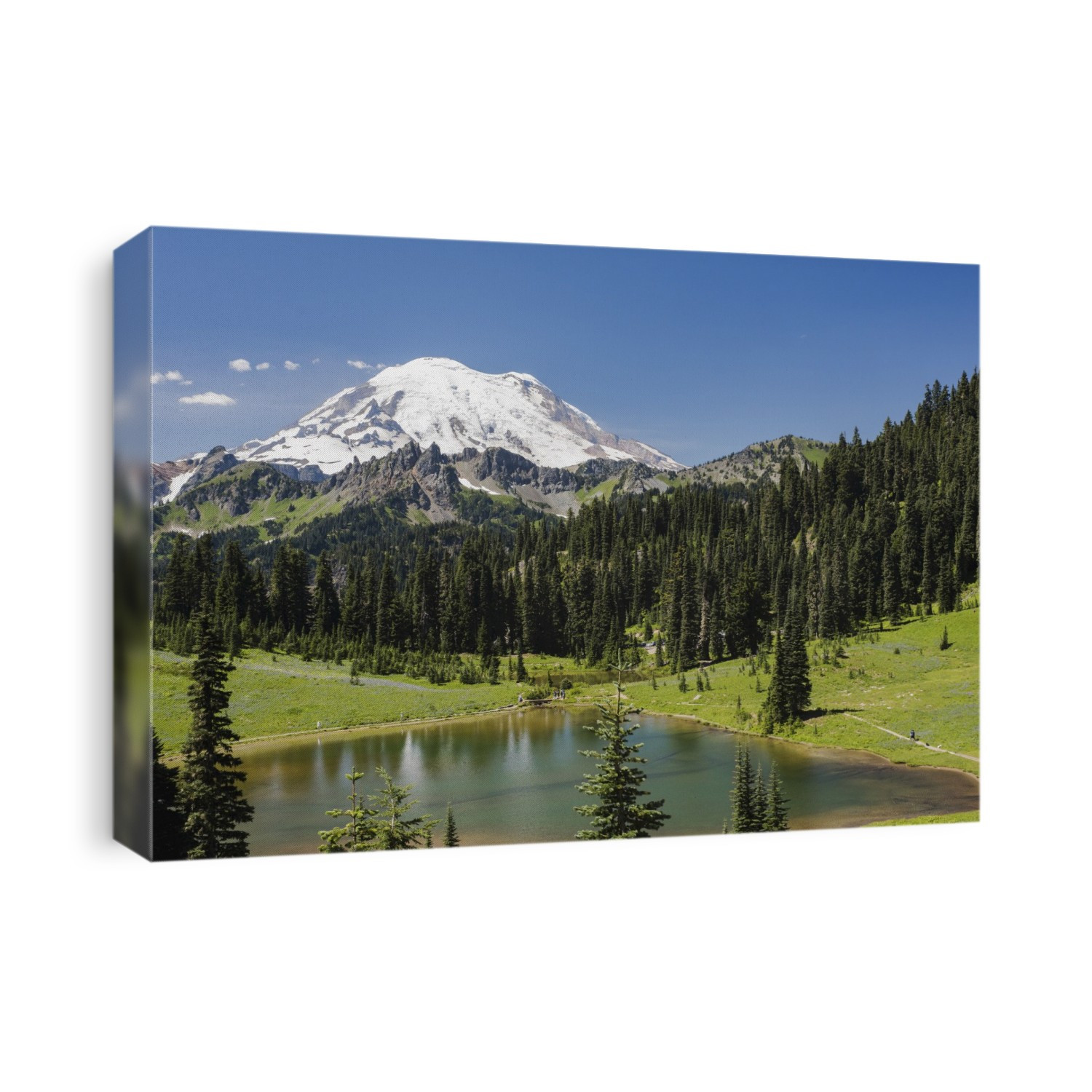 A View Of Mount Rainier Above Tipsoo Lake, Near The Top Of Chinook Pass On Highway 410 In The Cascade Mountains; Washington, United States Of America