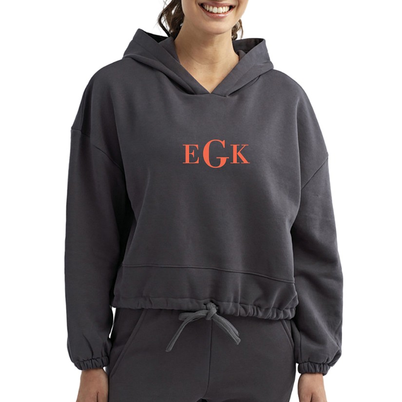 Women's Custom Initials Cropped Hoodie