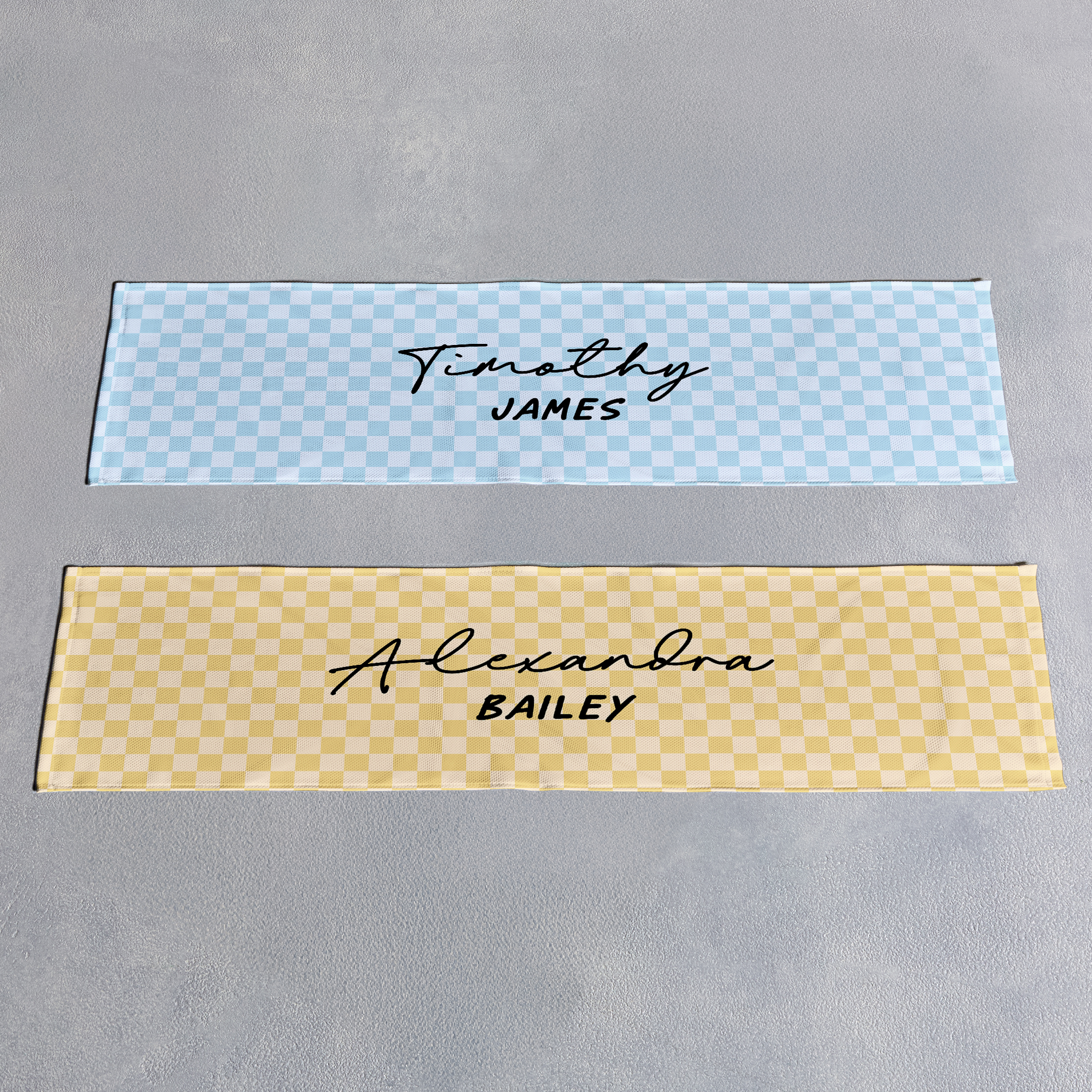 Checkered Name Cooling Towel