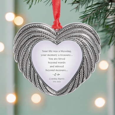 Memorial Sentiment Ornate Heart Ornament