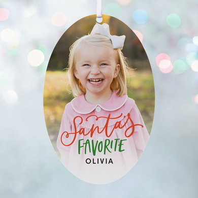 Santa's Photo Oval Ornament