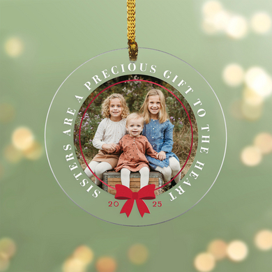 Sisters Are A Gift Photo Round Ornament