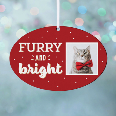 Furry and Bright Photo Oval Ornament