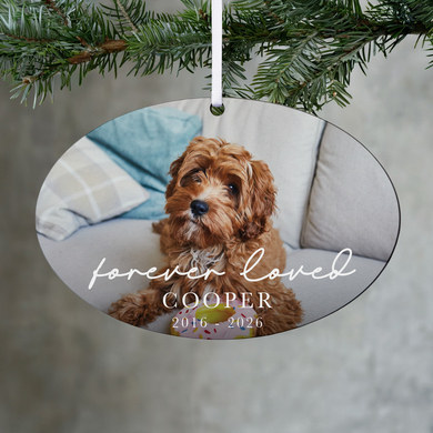 Forever Loved Photo Oval Ornament