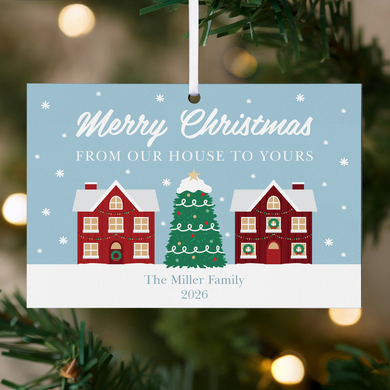 Merry Christmas From Our House to Yours Rectangle Ornament