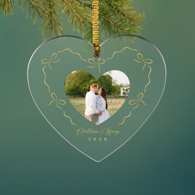 Pretty Bows and Ribbons Photo Heart Ornament
