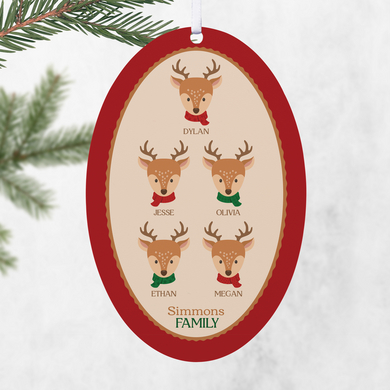 Classic Reindeer Oval Ornament