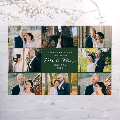 New Couple Photo Collage Rectangle Ornament