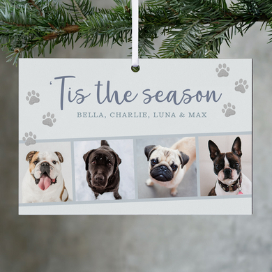 'Tis the Season Pet Photo Collage Rectangle Ornament