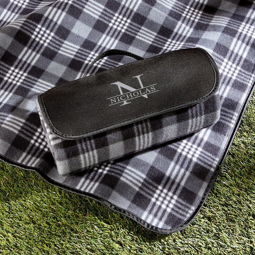 Name and Initial Fleece Picnic Blanket
