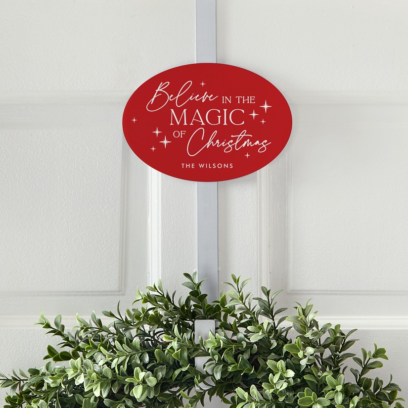 Believe in the Magic of Christmas Wreath Holder