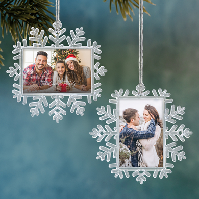 Snowflake Two-Sided Photo Ornament