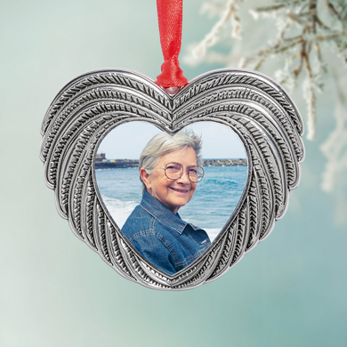 Ornate Heart Sympathy Photo Ornament