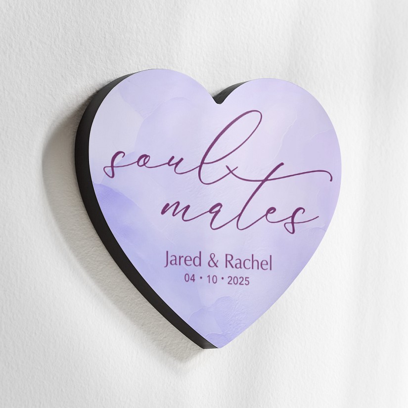 Soulmates Pastel Wood Heart Wall Sign