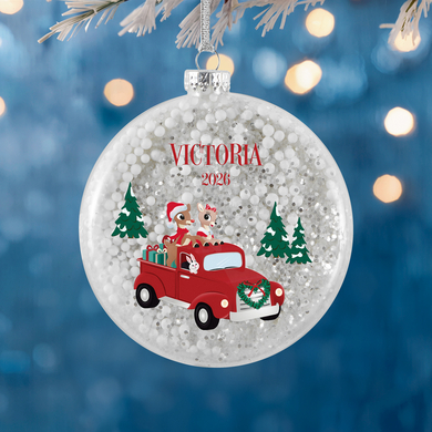 Rudolph® Holiday Season Glitter Glass Ornament