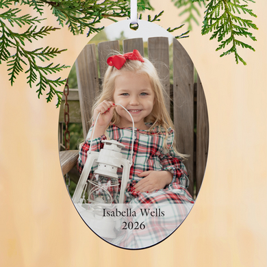 Vertical Photo Oval Ornament