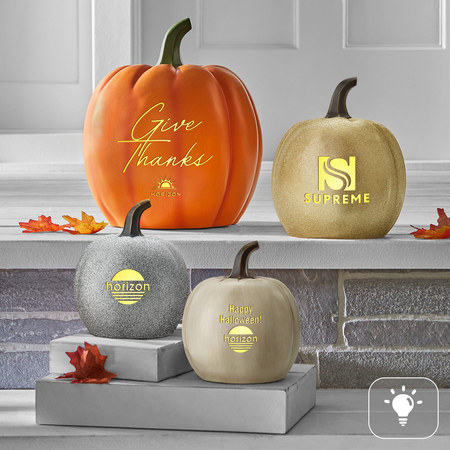 Light Up Clear Resin Pumpkin