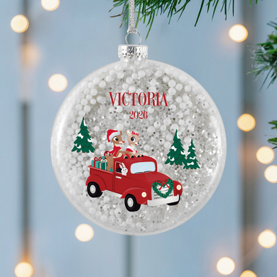 Rudolph® Holiday Season Glitter Glass Ornament