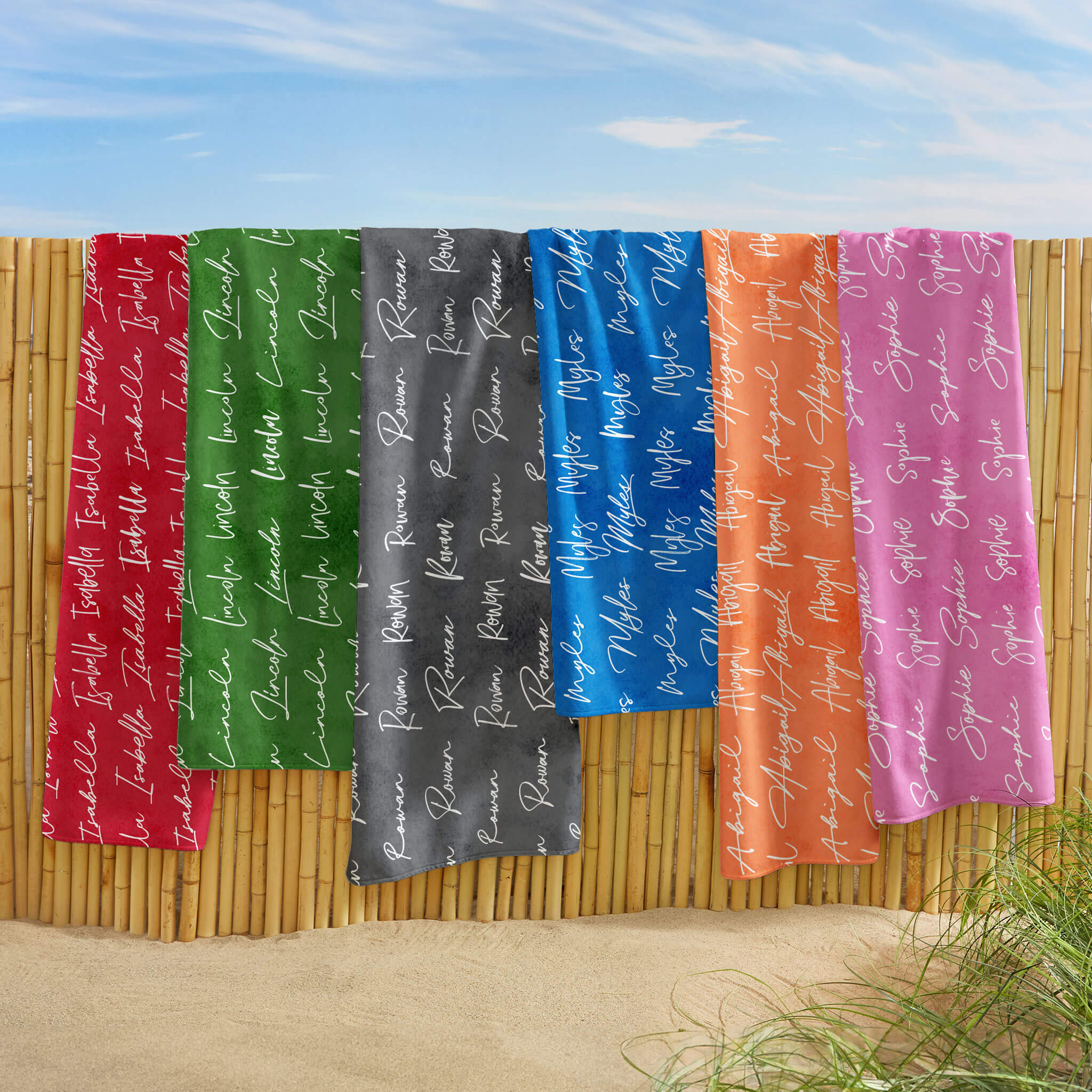 Stylish Script Name Beach Towel