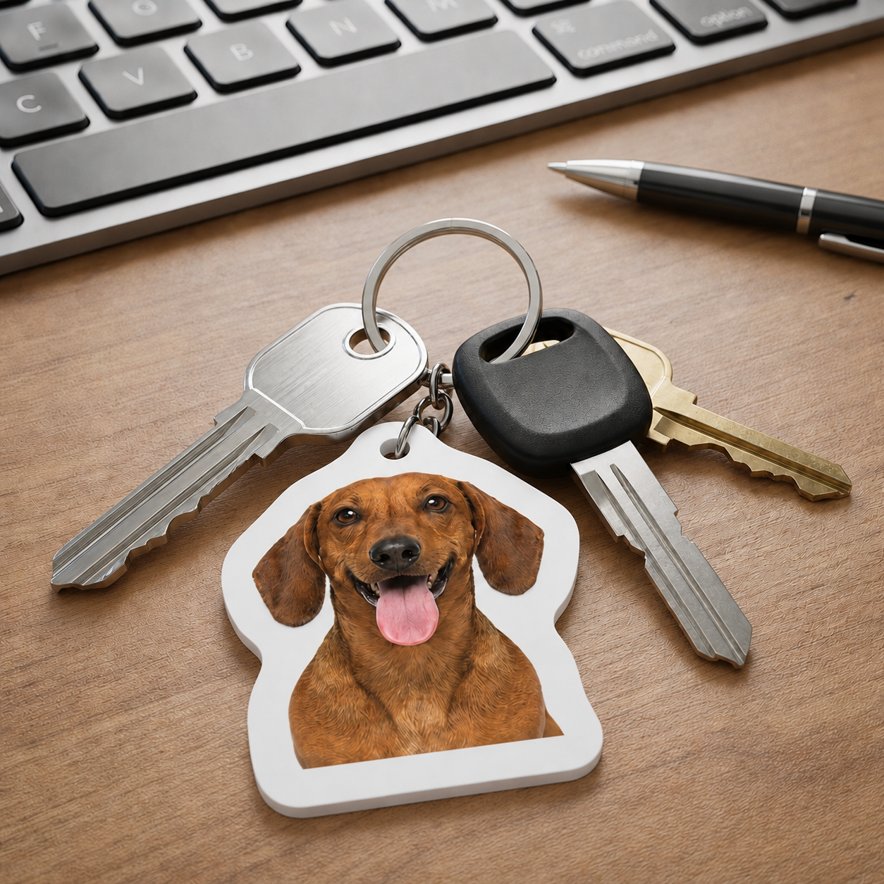 Photo Silhouette Laser-Cut Acrylic Keychain