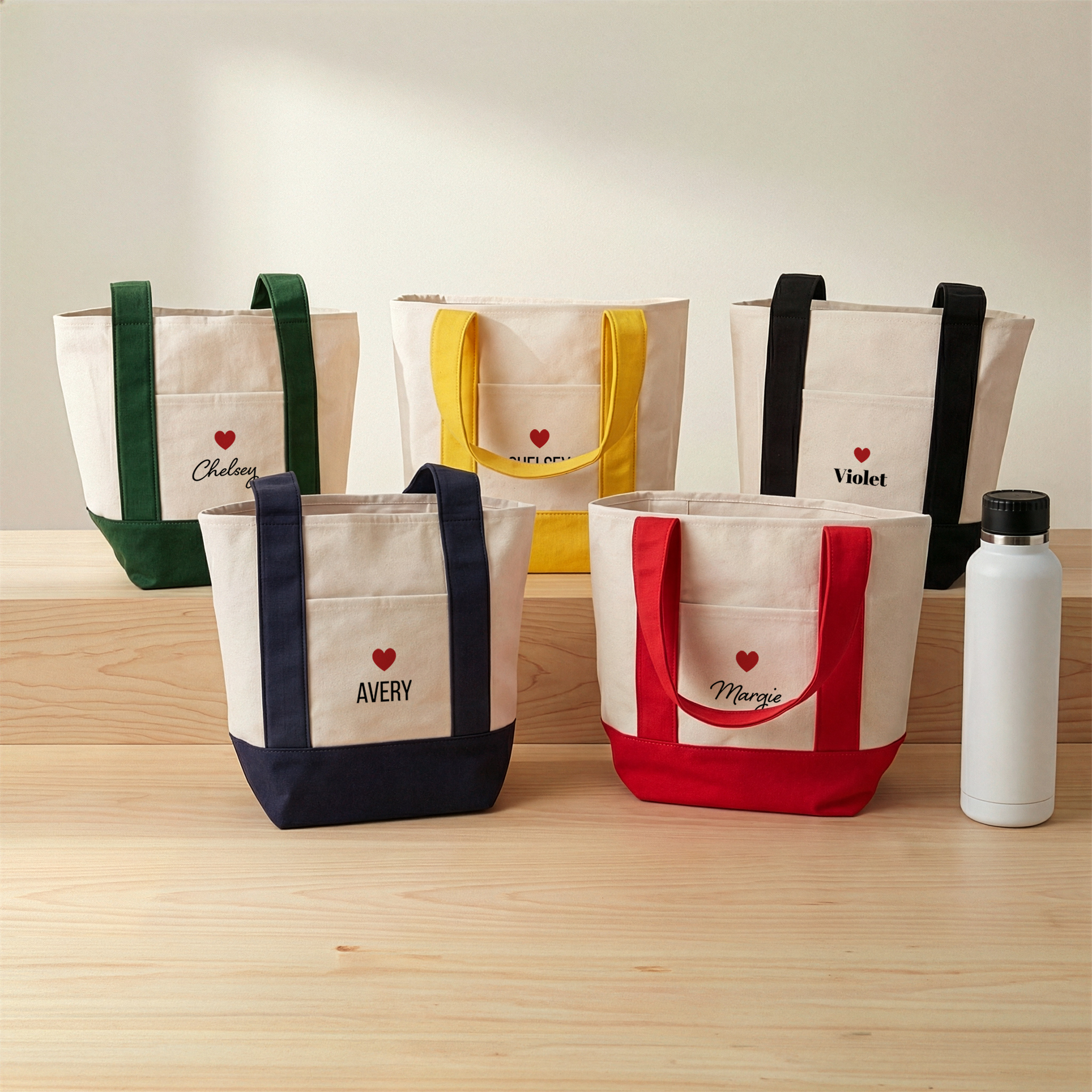 Heart & Name Mini Tote Bag