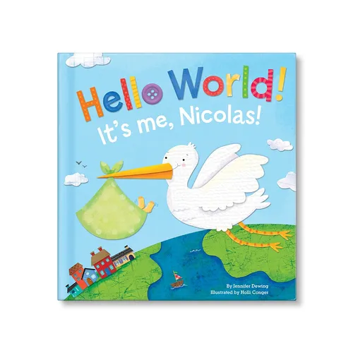Hello World! Personalized Board Book - Blue